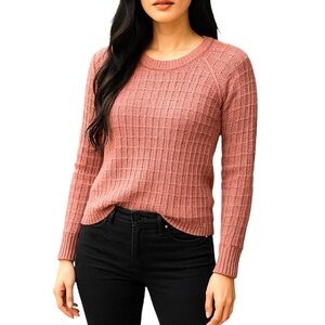 Love Change Pink Pink Long Sleeve Sweater JRS Size Medium